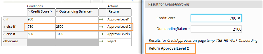 Decision Table Logic