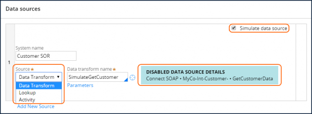 Simulated data page