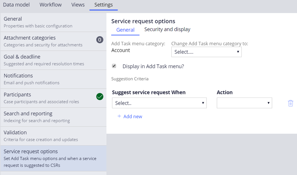 Service request options