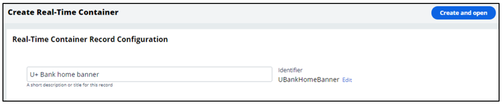 Configuring real-time container