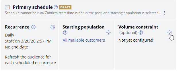 Add volume constraints to schedule run