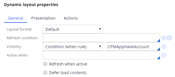 Configure visibility