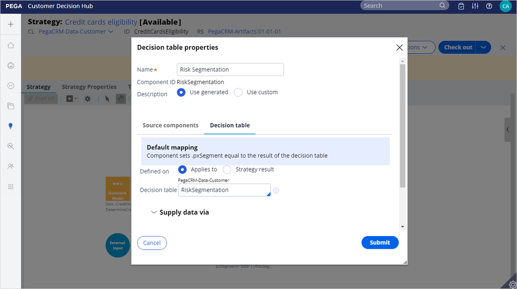 Decision table properties