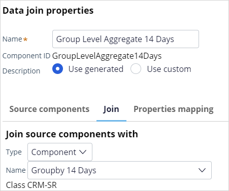 Data join properties group level