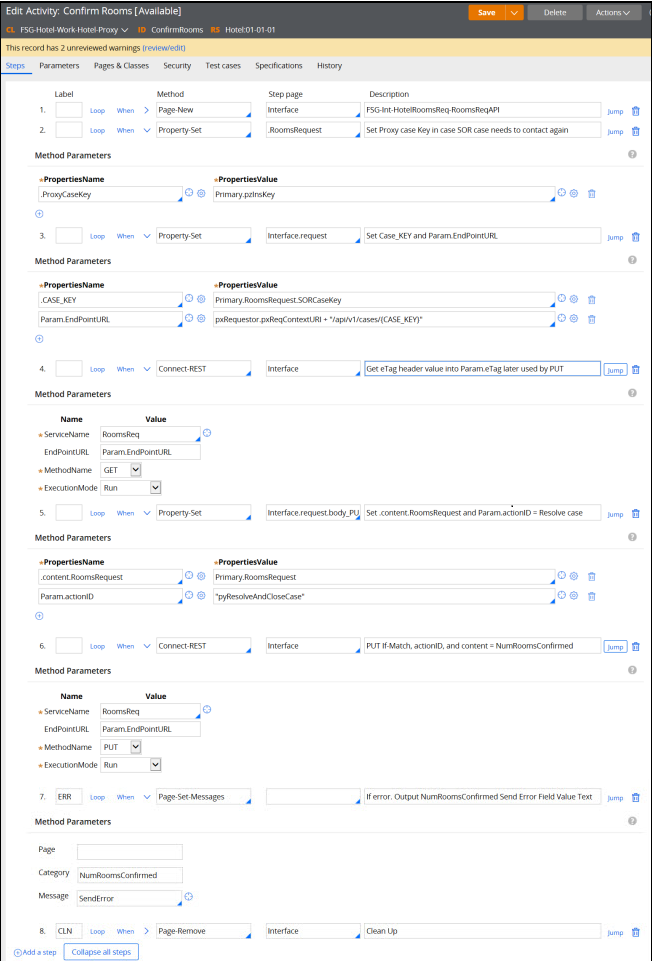 ConfirmRooms activity