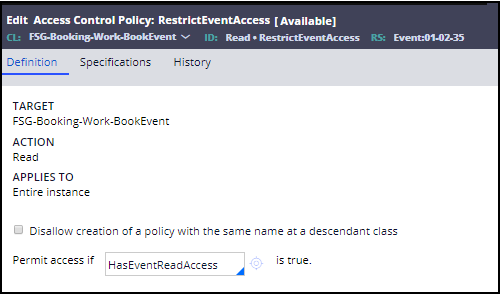 Restrict event access