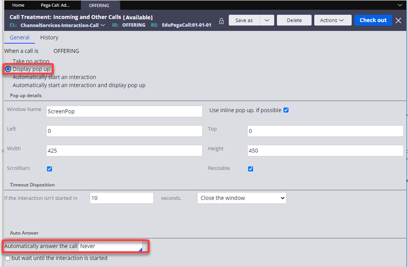 call treatment example