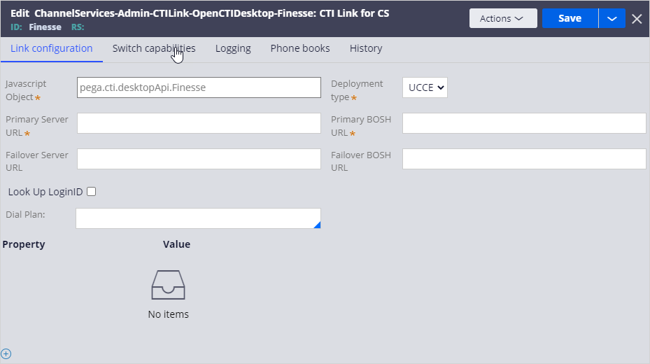 Link configuration