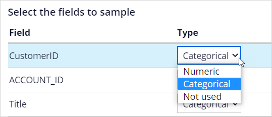 Select fields