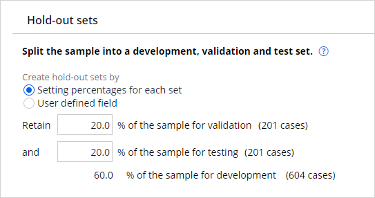 Hold out sets