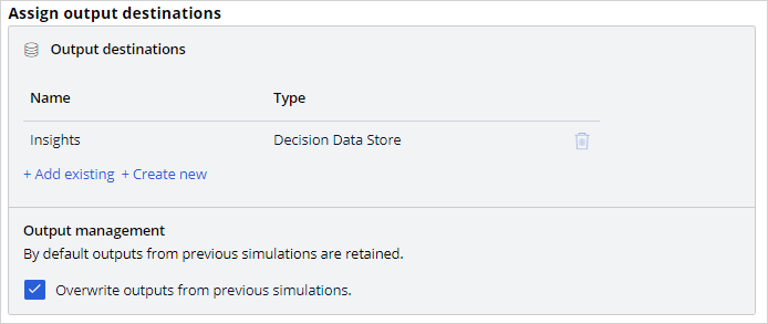 Assigning output destinations