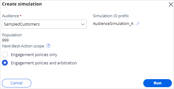 Audience simulation with arbitration