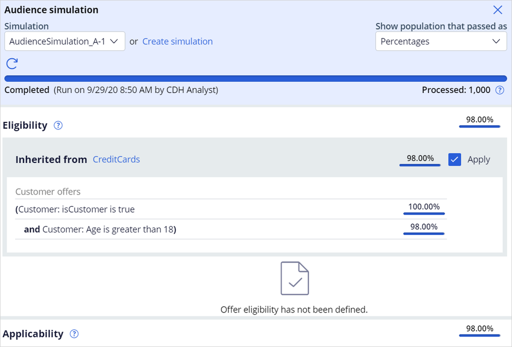 Simulation results in 