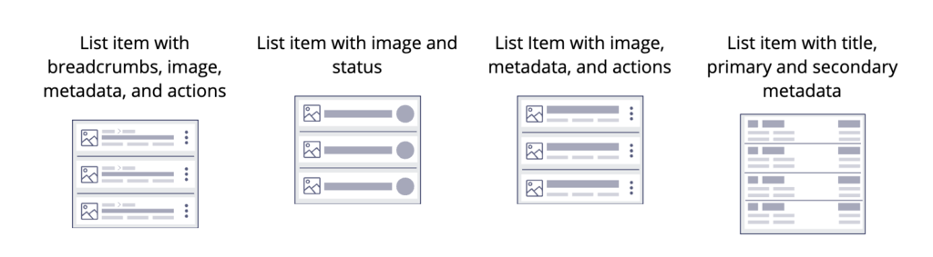 list item design templates