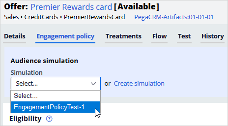 Selecting the audience simulation at action level