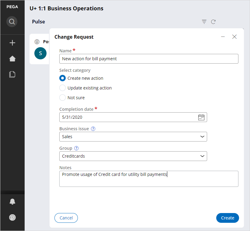 New change request form