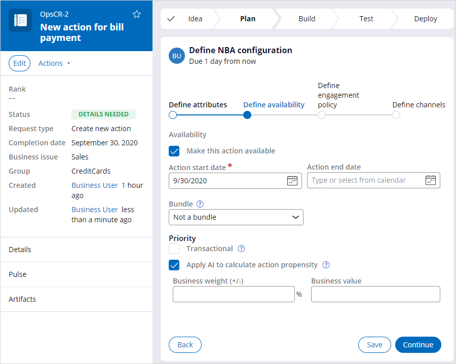 Define availability section