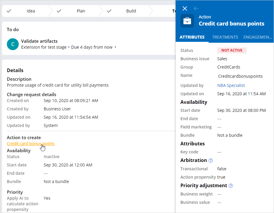 Validate action attributes