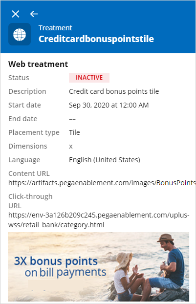 Validate web treatment