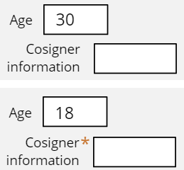 Cosigner information is conditionally required