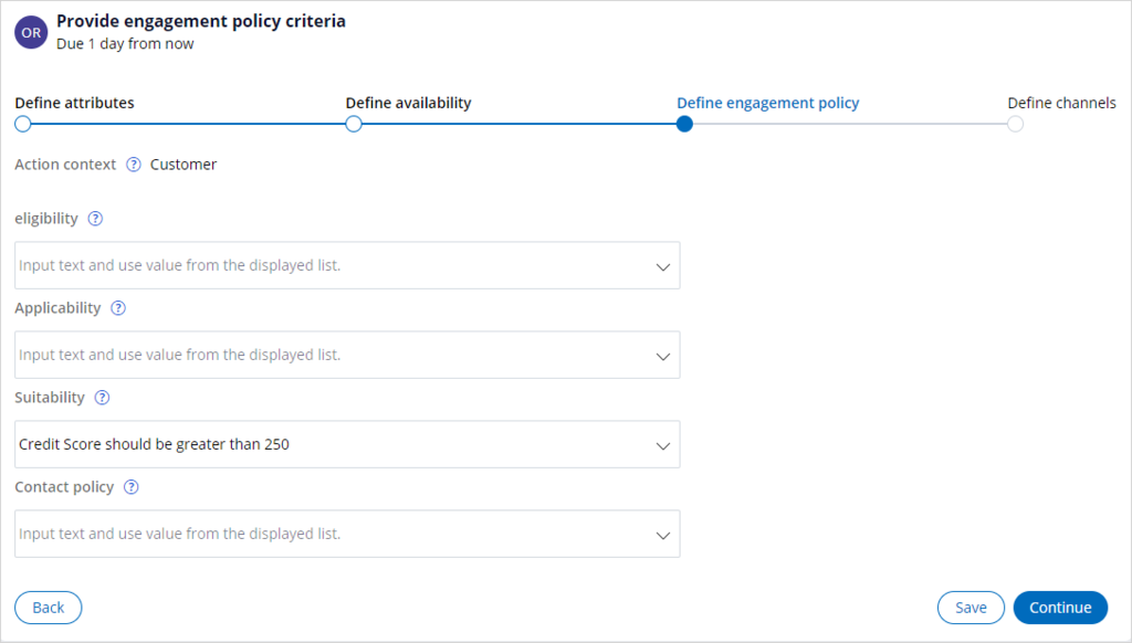 Define engagement policy