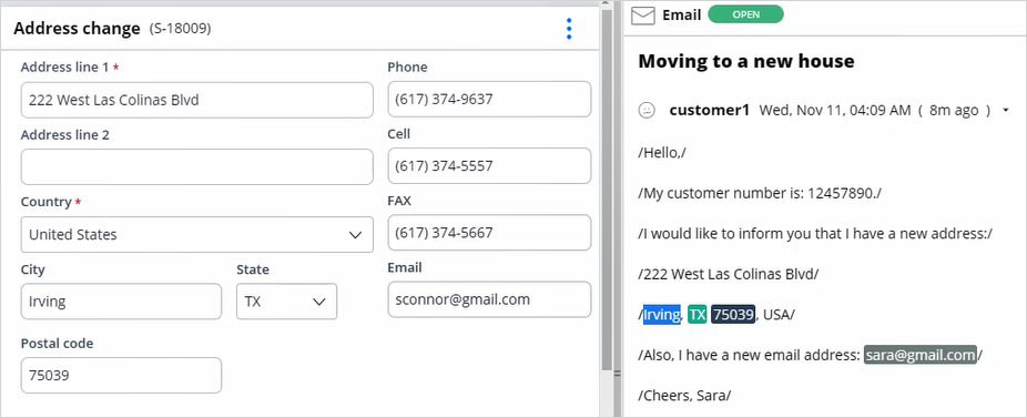 Address change case