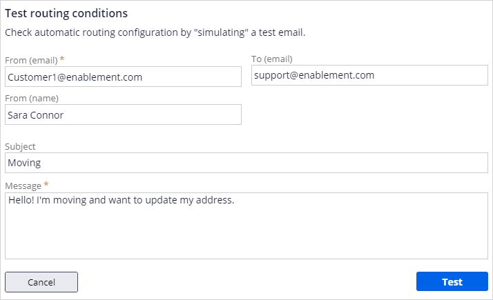 Test email routing - address change