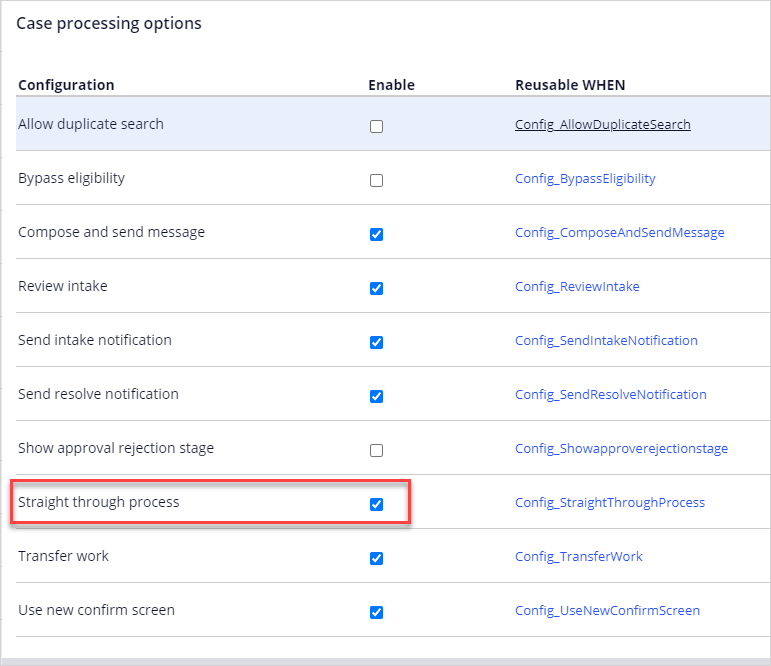 Configuration options