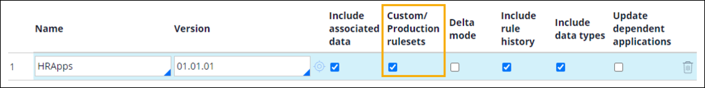 HRApps custom production rulesets