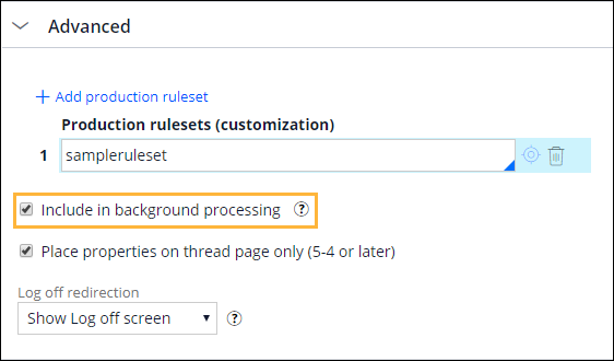 Include in background processing check box