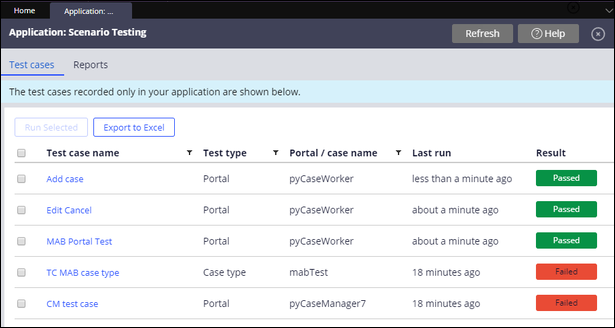 Application: Scenario Testing landing page