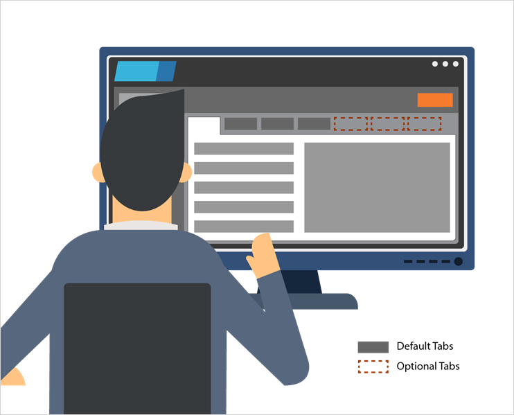 Default and optional tabs