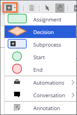Add a decision shape to flow
