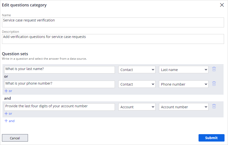 Configure security questions