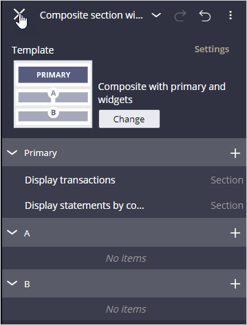 Sections in Primary view