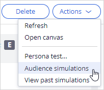 Audience simulation menu