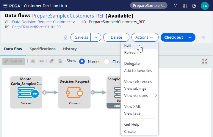 Run a data flow