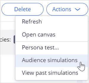 Open Audience simulation menu