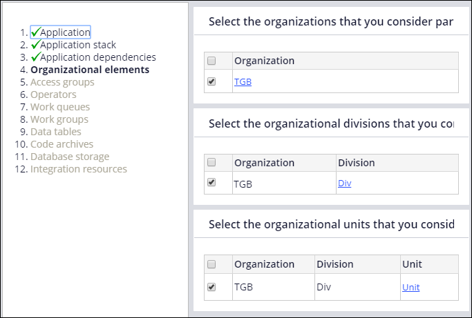 Organizational element