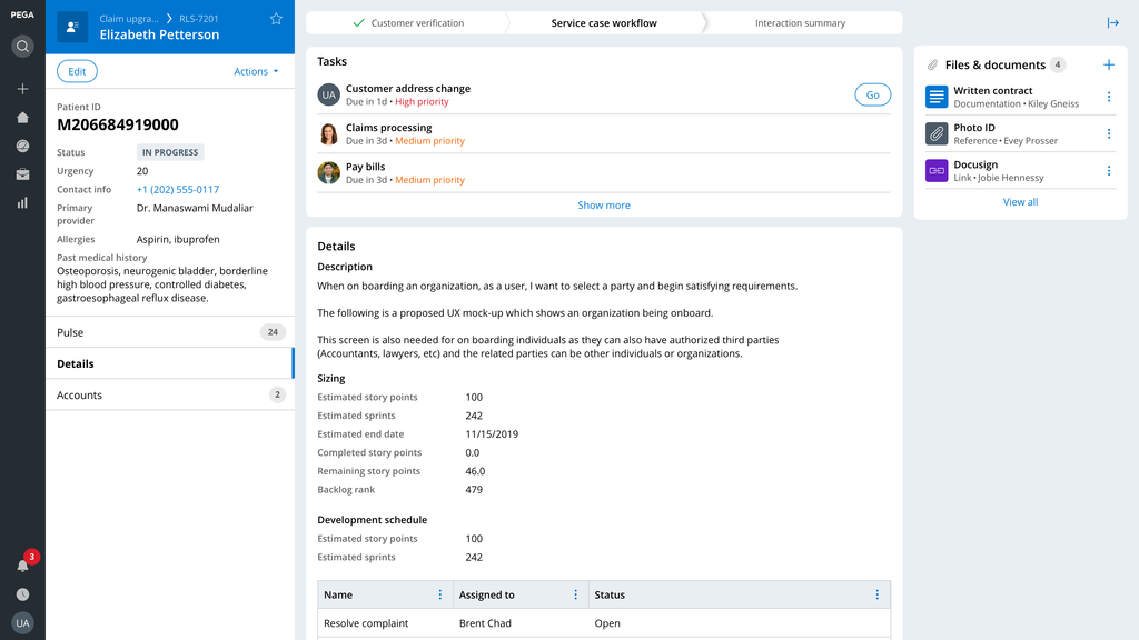 Pega case with Cosmos design system