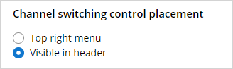 channel switching control placement options