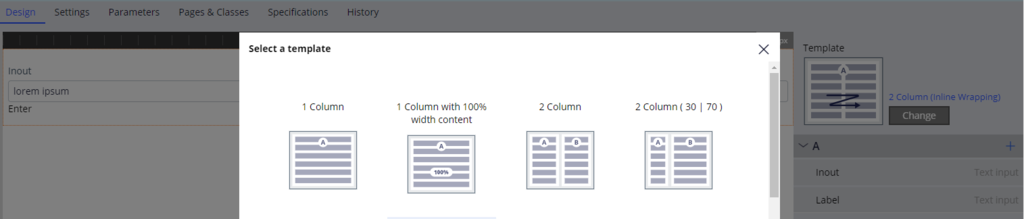 Design Template Sections