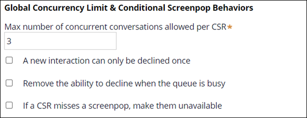 routing settings, screenpop