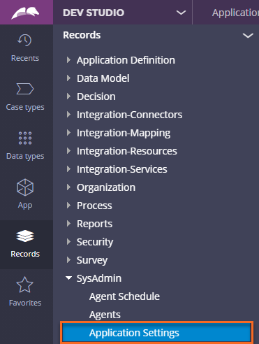 Application settings