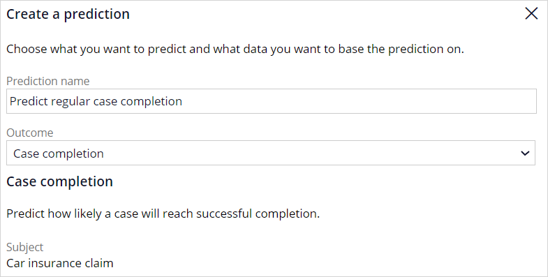 Case completion prediction