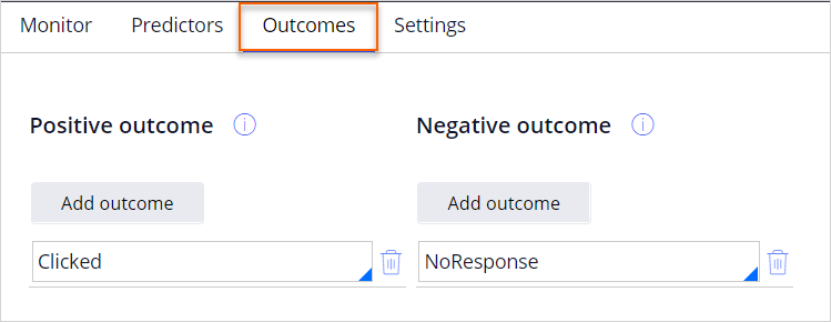 outcomes of model