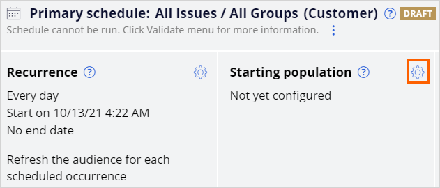 Configure starting population