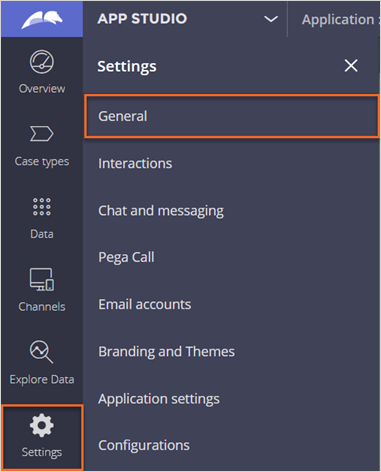 General settings navigation