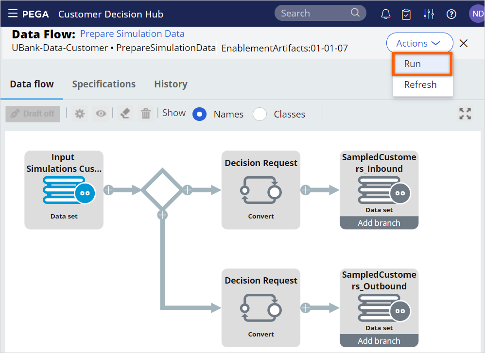 Run a data flow