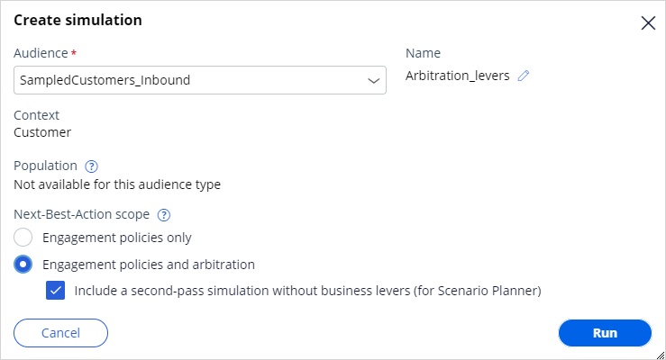 Audience simulation with arbitration